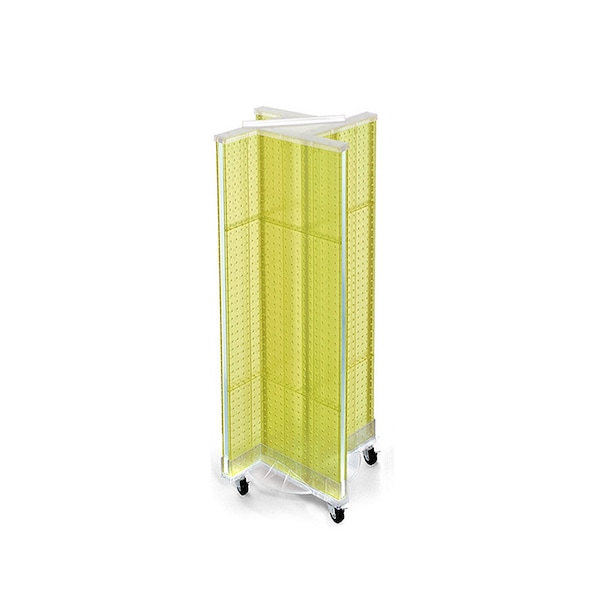 Pinwheel Pegboard Floor Display on Wheeled Base